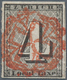 Schweiz - Zürich: 1846 Zürich 4 Rp. Schwarz Mit Waagrechten Unterdrucklinien, Type II, Gebraucht Und - 1843-1852 Timbres Cantonaux Et  Fédéraux