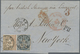 Schweiz: 1865, Brief Frankiert Mit 10 Rp Und 1 Franc Sitzende Helvetia Ab "ZÜRICH 25.OCT 65" Nach Ne - Usados