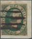 Spanien: 1851, Isabella II 10 Reales Oval Issue Green On Piece Tied By Five Parallel Pen-strokes (ve - Lettres & Documents