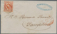 Spanien: 1852, Isabella II With Diadem 6 Cuartos Red Tied By Red Due-cancel "0" And Black "Parrila" - Covers & Documents