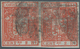 Spanien: 1854, 2 R Vermilion Paper, Horizontal Pair With Complete Margins, Scarce ÷ 1854, 2 Reales B - Lettres & Documents