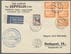 Zeppelinpost Europa: 1931 - Landungsfahrt Nach Ungarn/Ungar. Post, Flugkarte Bzw. -Brief Mit Beiden - Otros - Europa