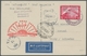 Zeppelinpost Deutschland: 1931 - Polarfahrt, Mit 1 RM Polarfahrt Frankierte AK Der Bordpost Bis Leni - Poste Aérienne & Zeppelin