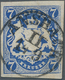 Bayern - Marken Und Briefe: 1868, 7 Kr. In Seltener Farbe PREUSSISCHBLAU, Allseits Breitrandig Gesch - Otros & Sin Clasificación