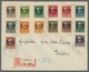 Delcampe - Bayern - Marken Und Briefe: 1919, "Volksstatt"-Satz Geschnitten 20 Werte Komplett Auf 3 Echtgelaufen - Other & Unclassified