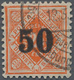 Württemberg - Marken Und Briefe: 1923, 50 Auf 25 Pf Rotorange Sauber Gestempelt, Geprüft Infla, Mi 1 - Sonstige & Ohne Zuordnung