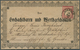 Deutsches Reich - Brustschild: 1872: 1 Gr Karmin, Kleiner Schild, Auf Gedrucktem Taufpatenzierbrief - Ongebruikt