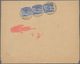 Deutsches Reich - Krone / Adler: 11.5.1900, 20 Pfg. Krone/Adler Als Senkrechter 3er-Streifen Rücksei - Briefe U. Dokumente