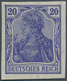 Deutsches Reich - Germania: 1915: 20 Pfg. Germania, Kriegsdruck Dunkelviolettblau Ungezähnt, Ungebra - Otros & Sin Clasificación