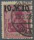 Deutsches Reich - Inflation: 1921, 75 Pfg Germania Mit Falschem Überdruck "10 M 10" Zum Schaden Der - Cartas & Documentos