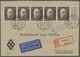 Deutsches Reich - 3. Reich: 1944, Robert Koch, 5 Er Streifen Mit Rand Auf LP-R-Brief Von Dresden An - Andere & Zonder Classificatie