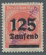 Deutsches Reich - Dienst-Kontrollaufdrucke: ROSTOCK: 1923, Überdruckausgabe 125 Tausend Auf 1000 Mar - Oficial