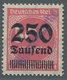 Deutsches Reich - Dienst-Kontrollaufdrucke: ROSTOCK: 1923, Überdruckausgabe 250 Tausend Auf 500 Mark - Oficial