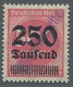 Deutsches Reich - Dienst-Kontrollaufdrucke: ROSTOCK: 1923, Überdruckausgabe 250 Tausend Auf 500 Mark - Dienstzegels