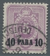 Deutsche Post In Der Türkei: 1884, Pfennig-Ausgabe 5 Pfg. Mit Aufdruck 10 Para Und Plattenfehler III - Turquie (bureaux)