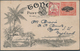 Deutsche Kolonien - Samoa: 1910, 10 Pf. Karminrot Entwertet Mit K1 APIA Auf 1d Rot Ganzsachenkarte V - Samoa