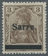 Deutsche Abstimmungsgebiete: Saargebiet: 1920, "3 Pfg. Germania/Sarre Mit Aufdruck In Type II Und Au - Lettres & Documents