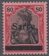 Deutsche Abstimmungsgebiete: Saargebiet: 1920, "80 Pfg. Germania/Sarre", Ungebrauchter Wert In Tadel - Lettres & Documents