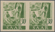 Saarland (1947/56): 1947, 30 Pf Grünoliv Im Waager. Paar Postfrisch Ungezähnt, Mi 1.200.- - Sonstige & Ohne Zuordnung