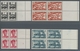 Saarland (1947/56): 1948, "10 C. Bis 50 Fr. Saar III", Postfrischer Randviererblocksatz Mit Je Zweim - Otros & Sin Clasificación