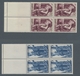 Saarland (1947/56): 1948, "10 C. Bis 50 Fr. Saar III", Postfrischer Randviererblocksatz Mit Je Zweim - Sonstige & Ohne Zuordnung