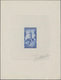 Saarland (1947/56): 1956, 5+2 Fr Denkmäler - Künstlerblock In Farbe Blau Auf Kartonpapier Im Format - Other & Unclassified