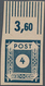 Sowjetische Zone - Ost-Sachsen: 1945, 4 Pf Schwarzblau Postfrisch Vom Oberrand, Tadellos, Fotoattest - Sonstige & Ohne Zuordnung