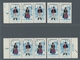 DDR - Zusammendrucke: 1964, Volkstrachten 5 Pfennig, Die Kompletten Acht ZD-Kombinationen Tadellos P - Zusammendrucke