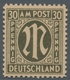 Bizone: 1945, AM-Post Probedruck 30 Pfennig Auf Graustichigem "Bremer" Papier, Tadellos Postfrisch, - Otros & Sin Clasificación