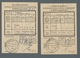 Bizone: 1949-1953, Kleines Lot Von Vier Frankierten Einlieferungs-Scheinen, Dabei Zweimal Bauten Und - Andere & Zonder Classificatie