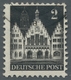 Bizone: 1948, Bauten 2 Pfennig Schwarzgrau Weitgezähnt Gestempelt Mit Dem Seltenen Wasserzeichen 1Z - Andere & Zonder Classificatie