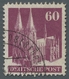 Bizone: 1948, Bauten 60 Pfennig Dunkelbraunlila Enggezähnt Entwertet "Obertürkheim ...48" In Type I - Autres & Non Classés