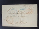 USA Letter Philadelphia - New York - Paris France  PAID In Blue Outremer Par Le Havre 1842 - …-1845 Préphilatélie