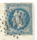 N°29 BLEU NAPOLEON SUR LETTRE / SIMORRE GERS POUR MARCIAC 1868 INDICE 9 - 1849-1876: Période Classique