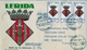 1964 , CERTIFICADO CIRCULADO A NUEVA YORK  ,  LLEGADA AL DORSO , PRIMER DIA DE EMISIÓN , ESCUDOS - LÉRIDA - Cartas & Documentos