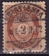 Norway 1890 POSTFRIM 2 Ore Orangebrown Michel 51 A - Oblitérés