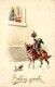 Children, Dogs, Child Riding On A Big Dog, Funny Old Postcard - Dogs