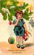 Christmas, Child With An Old Type Telephone And A Toy Soldier, Old Postcard - Other & Unclassified