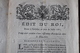 1787   Edit Du Roi Pour La Creation D'une Assemblée Provinciale Dans Le Dauphiné  Grenoble Aux Armes De France - Documenti Storici