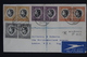 South West Africa Registered Airmail Cover Windhoek _> Kimberley -> London 4x Pair Putzel 44 2x Airplane In Cancel RR - South West Africa (1923-1990)