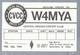 US.- QSL KAART. CARD. W4MYA. BOB MORRIS, GOOCHLAND COURT HOUSE, VIRGINIA, YORK COUNTY. U.S.A..CVCC.. - Radio-amateur