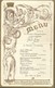 Menu 1890 Zoologischen Garten Berlin Illustré Lion écureuil éléphant + Tisch-karten - Menus