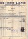 1937 YUGOSLAVIA, CROATIA, ZAGREB, RUDI KRAUS, TEXTILE FACTORY, INVOICE ON LETTERHEAD, 1 FISKAL STAMP - Other & Unclassified