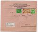 03.03.1937 YUGOSLAVIA, CROATIA,, ZAGREB TO ZEMUN, INTERNACIONALE INSURANCE, COMPANY LETTERHEAD COVER, REGISTERED MAIL - Covers & Documents