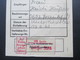 Berlin 1958 Einlieferungsschein Mit Klebezettel 108 Berlin 005 B SbPA Nach Frankfurt / M - Brieven En Documenten