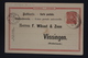 Deutsche Reich POSTKARTE 10 PFENNIGE MIT BAHNPOST STEMPEL -> WIBAUT & ZOON VLISSINGEN  1889 PRIVAT GANZSACHE - Postkarten