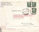 LETTERA TRE PORTI ATTILIO VILLA GEOMETRA LECCO RETRO ANNULLO LAORCA - Storia Postale