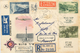 WasserfallTanour/Metoulla - Shaar Hagay/Jerusalem - Olivenhain Judas Tel Aviv 1954 Luftpost Nach Lille - Retour - Used Stamps (with Tabs)