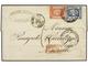 EGIPTO. 1868. 2 Pi. Blue And 1 Pi. Red Singles Neatly Tied On Folded Cover To MARSEILLE By Clear Black POSTE VICE-REALI/ - Otros & Sin Clasificación