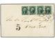 ESTADOS UNIDOS. Sc.35 (4). 1859. NEW ORLEANS To VERACRUZ. 10 Cts. Green (Ty. V). Strip Of Four Tied By NEW ORLEANS Cds,  - Autres & Non Classés